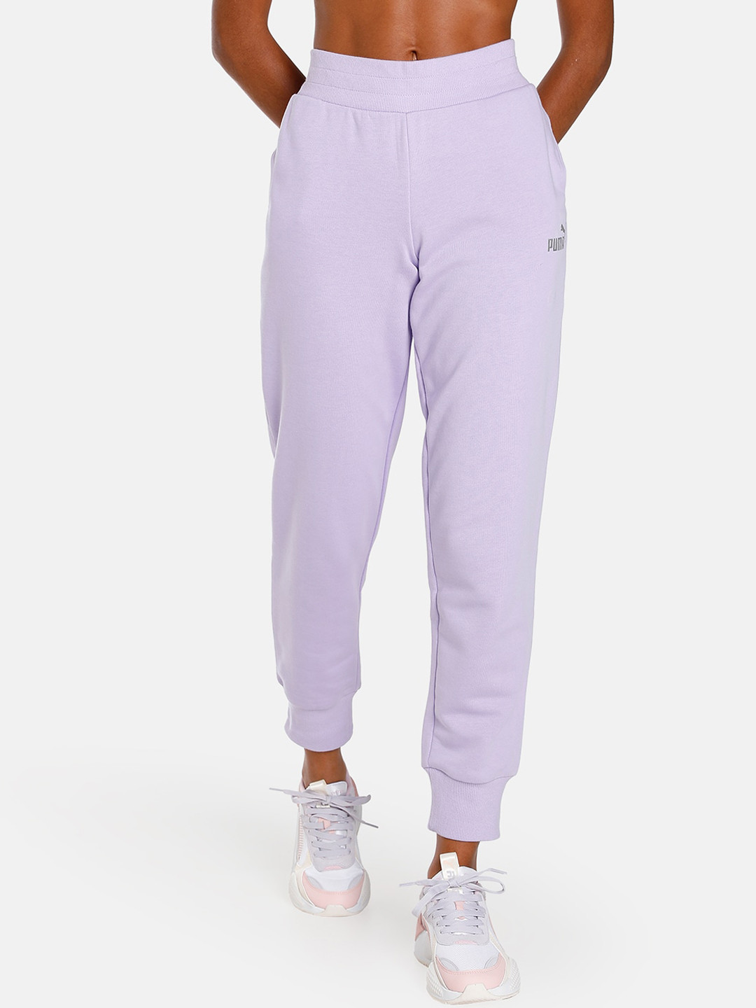 

Puma Women Essentials+ Metallic Regular Fit Joggers, Violet