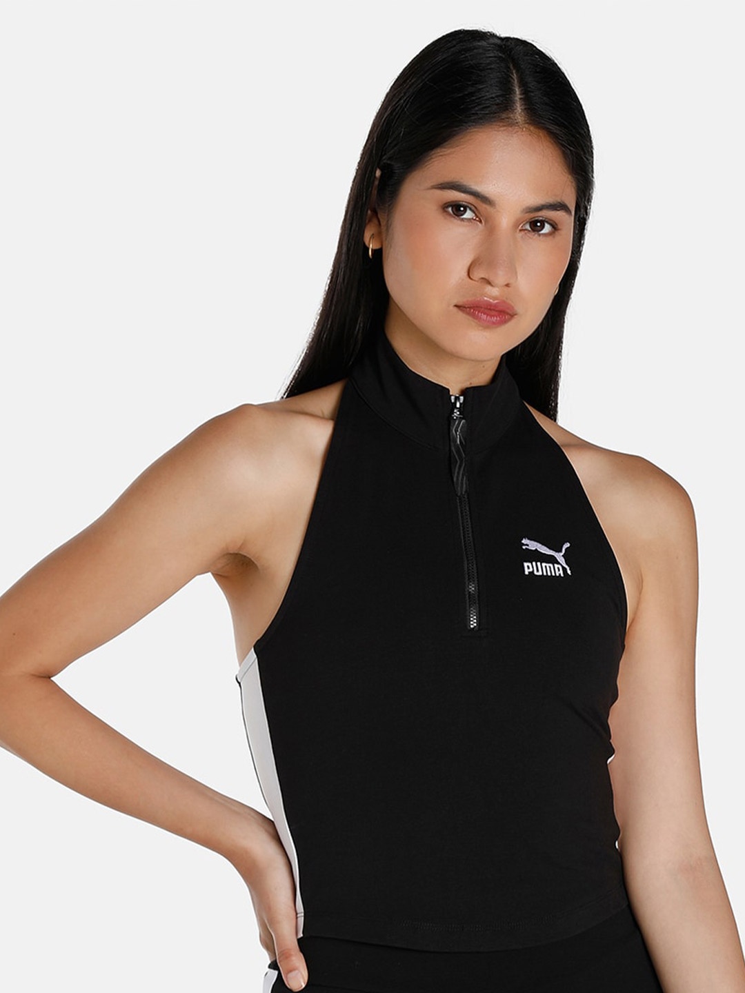 

Puma T7 Side Half-Zip Slim-Fit Top, Black