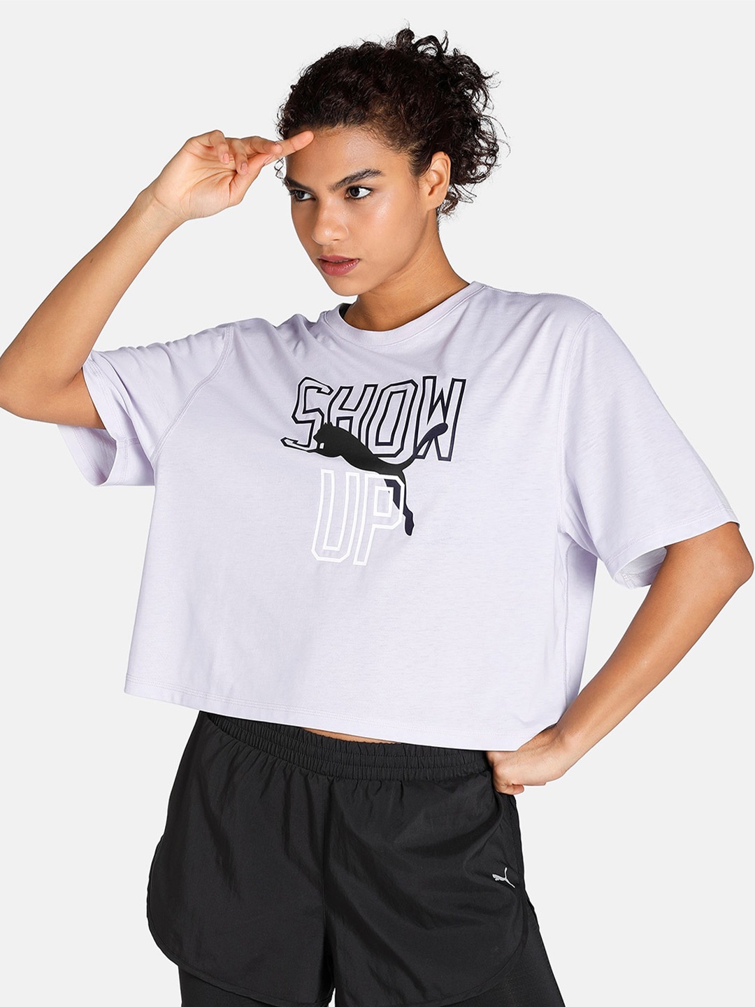 

Puma Women GRAPHIC UP Printed Tank T-shirt, Lavender