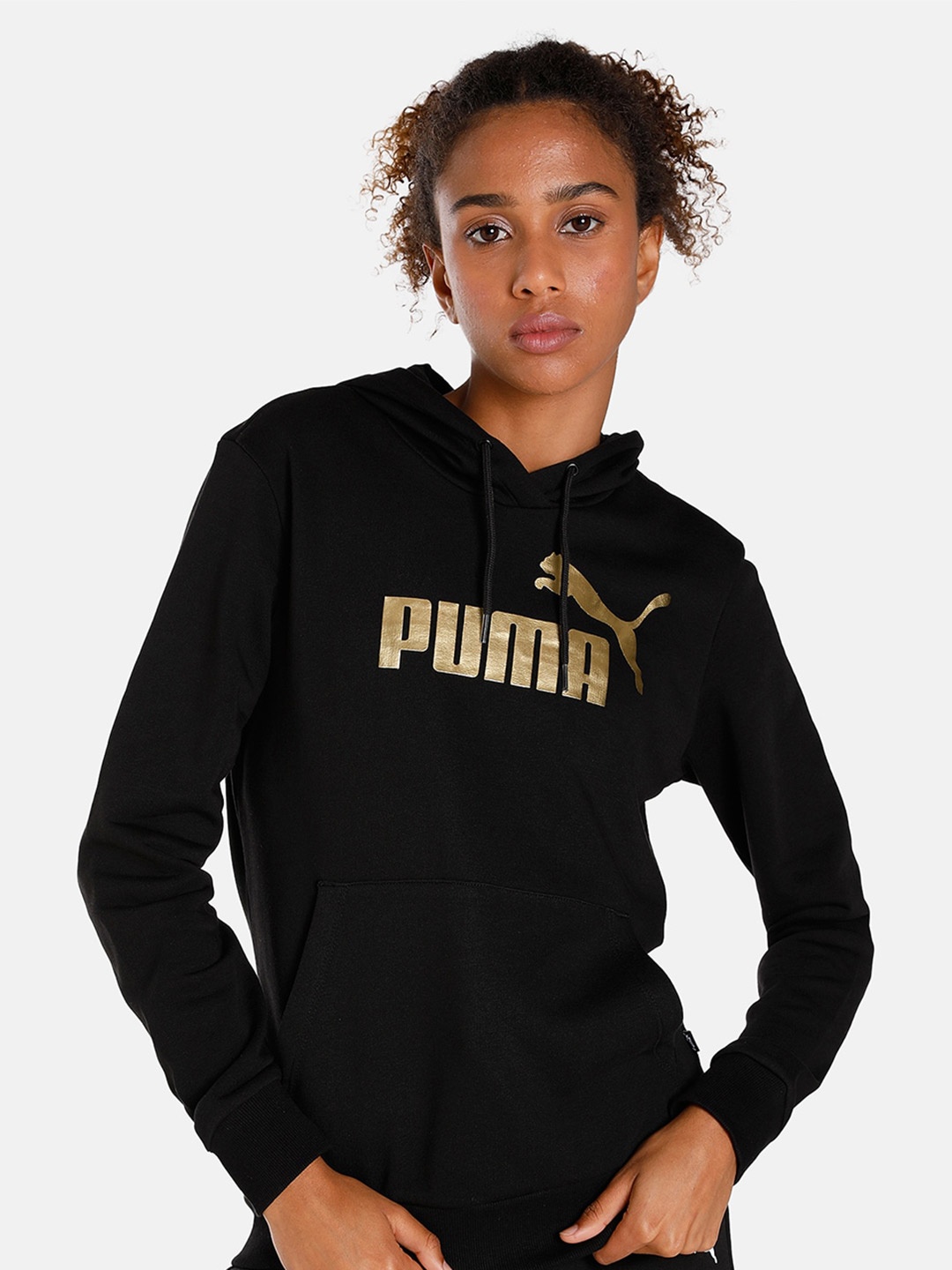 

Puma Essential+Metallic Hooded Regular Fit Sweatshirts, Black