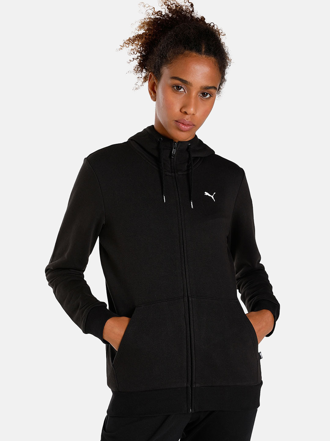 

Puma Women Essentials Full-Zip Hooded Sporty Sustainable Jackets, Black