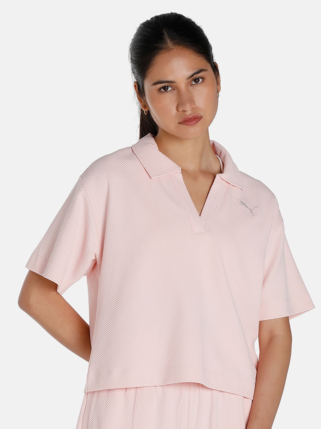 

Puma HER Brand Logo Printed Relaxed Fit Top, Pink