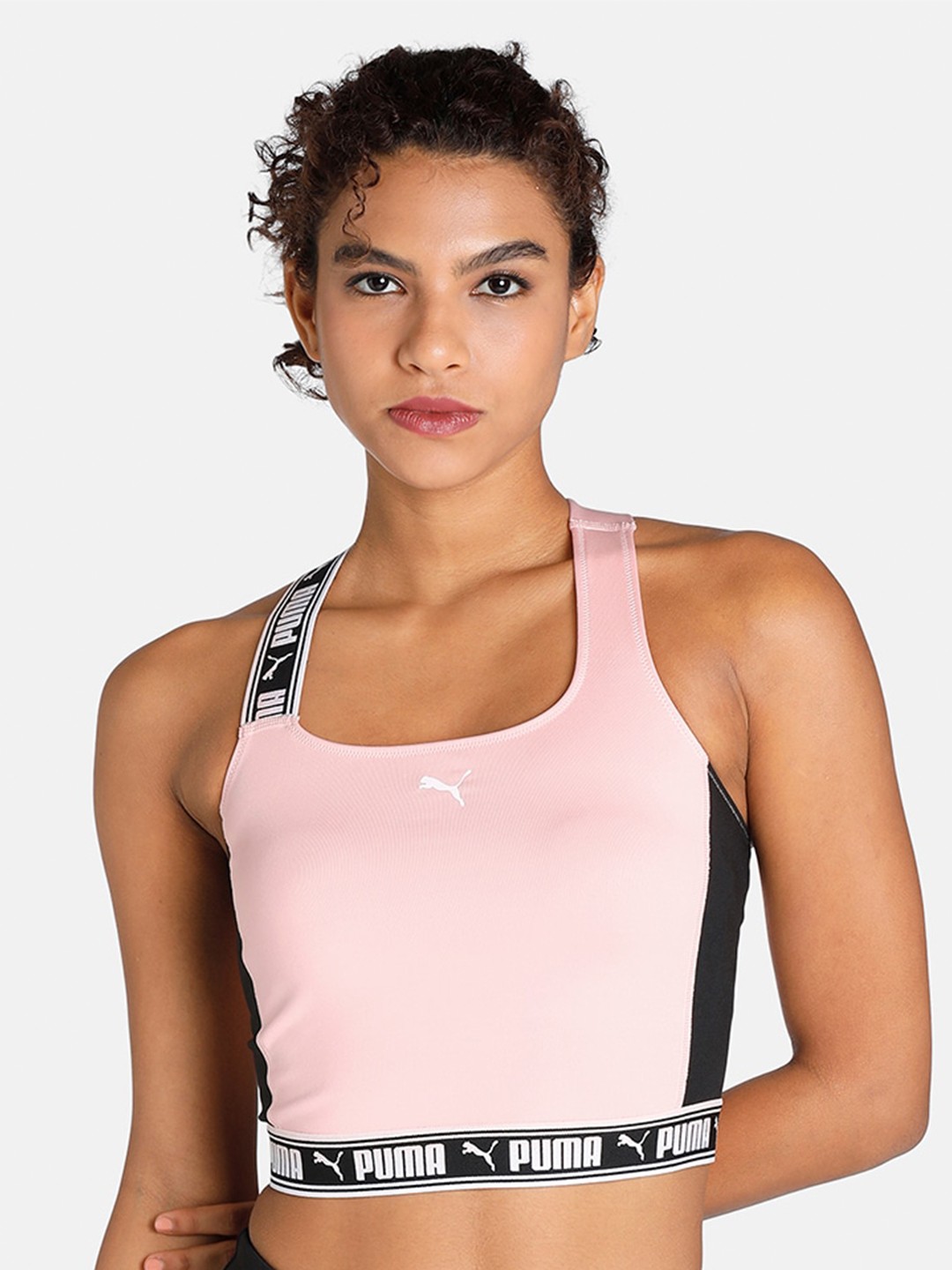 

Puma Women Strong Branding Sports Crop Top, Pink