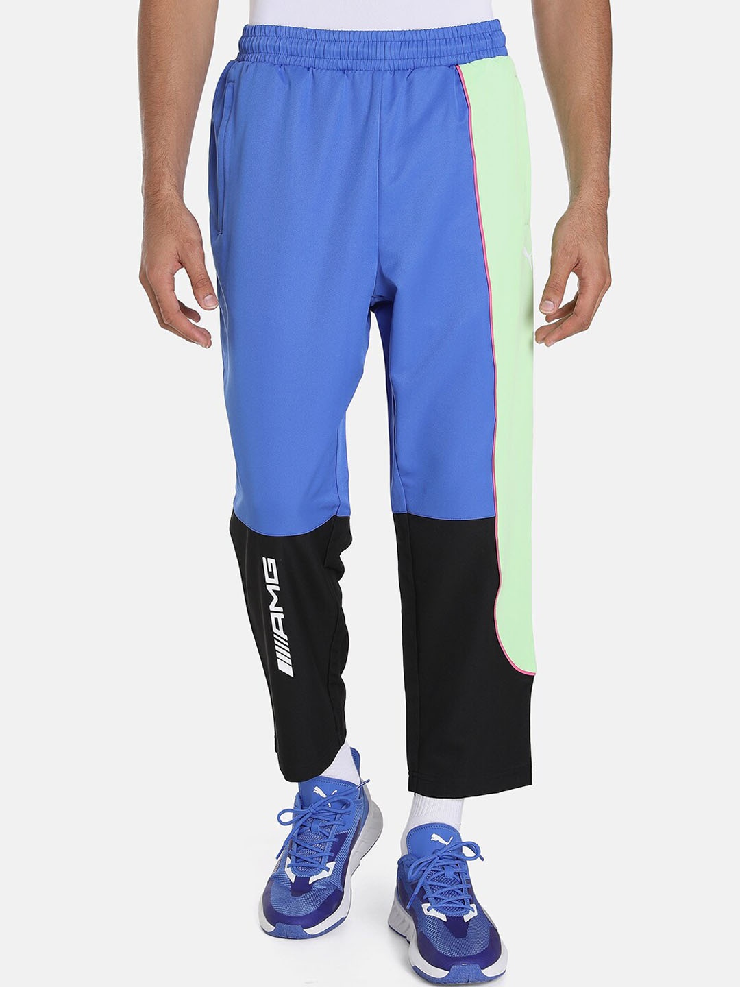 

PUMA Motorsport Men PUMA AMG Colorblocked Regular Fit Track Pants, Blue