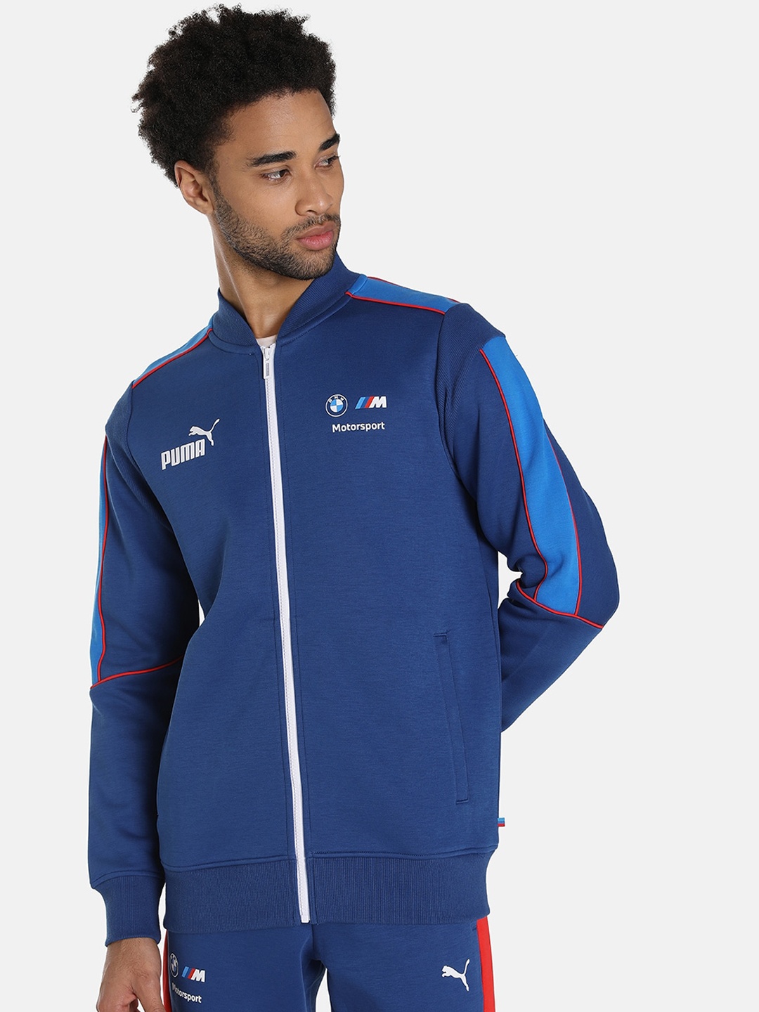 

PUMA Motorsport Men Cotton Mock Collar Regular Fit Sporty Sustainable Jacket, Blue
