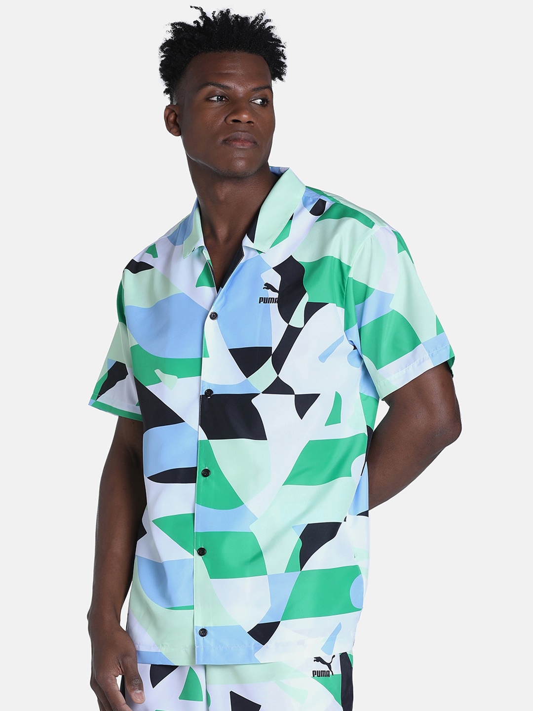

Puma Men Worldwide AOP Shirt, Sea green