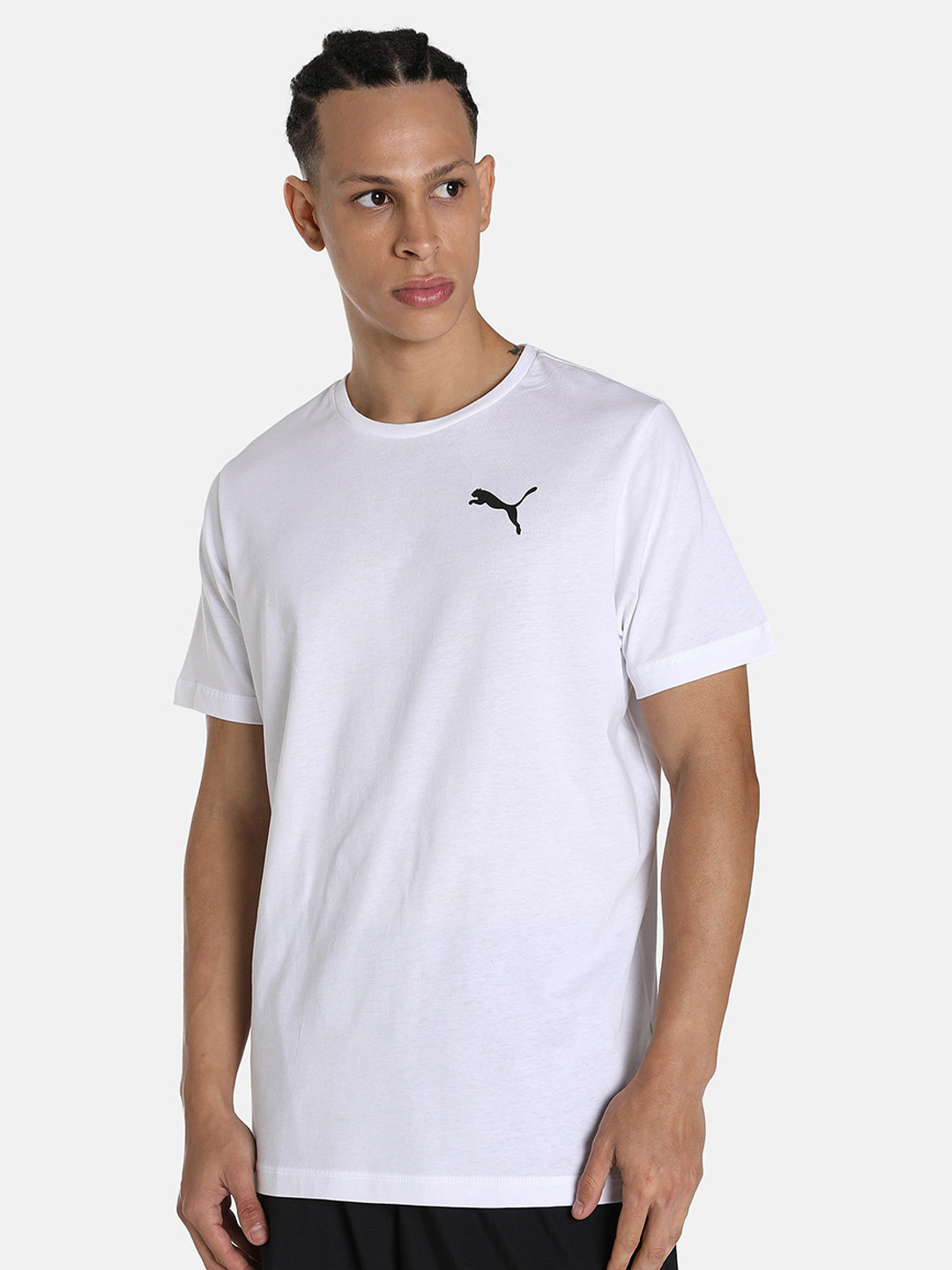 

Puma Men ACTIVE Soft Cotton Sports Regular fit T-shirt, White