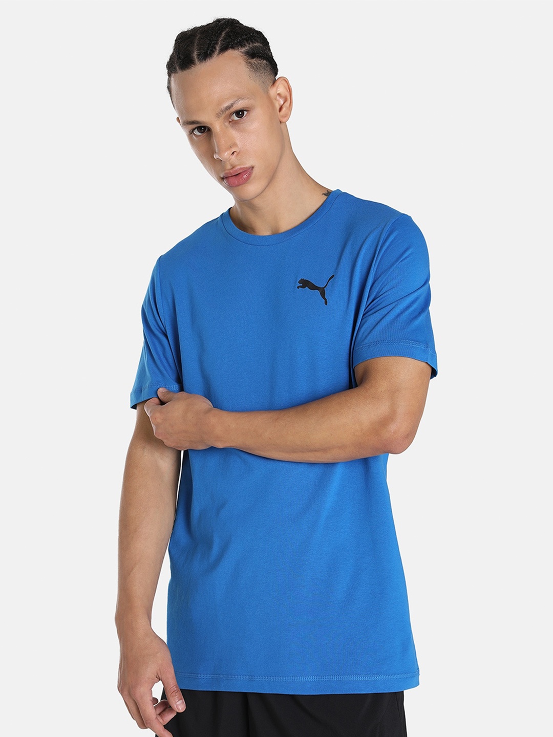 

Puma Men ACTIVE Soft Cotton Sports Regular Fit Sustainable T-shirt, Blue