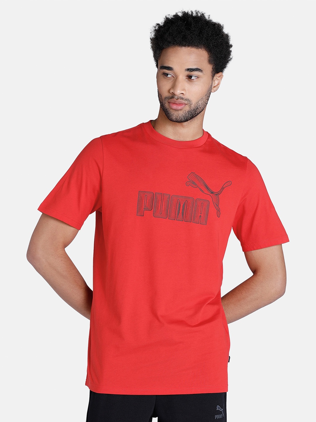 

Puma GRAPHICS No.1 Logo Cotton T-Shirts, Red