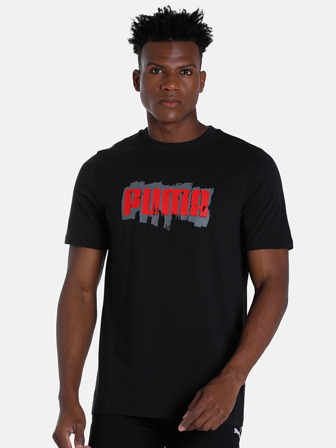 

Puma GRAPHICS Printed Regular Fit Cotton T-Shirt, Black