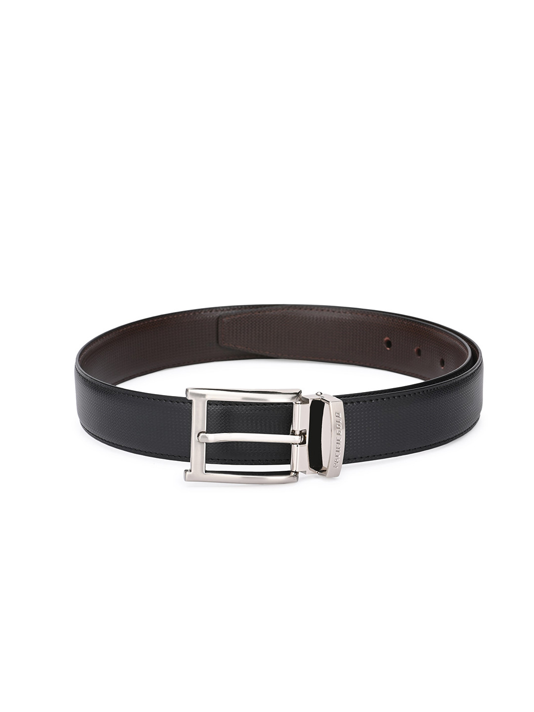 

Pacific Gold Men Leather Formal Reversible Belt, Black