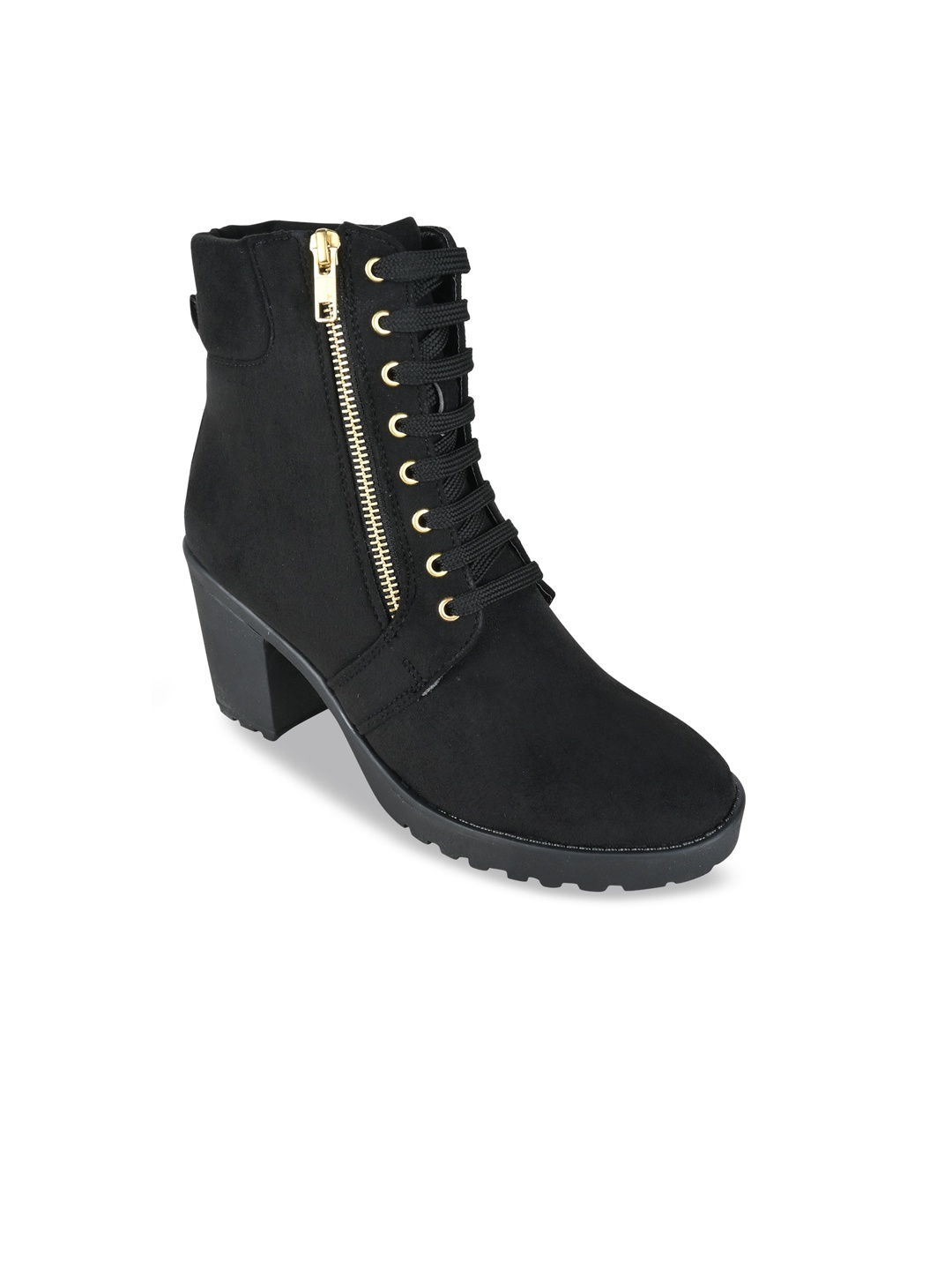 

Rocia Women Heeled Mid-Top Regular Boots, Black