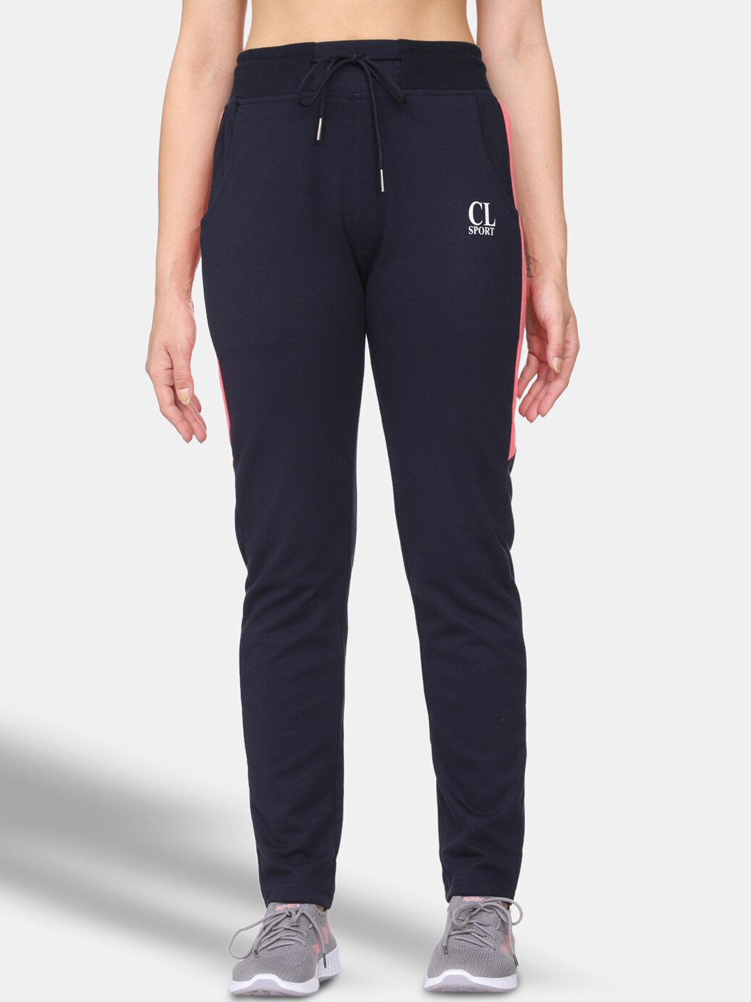 

CL SPORT Contrast Panel Patterned Track Pants, Blue