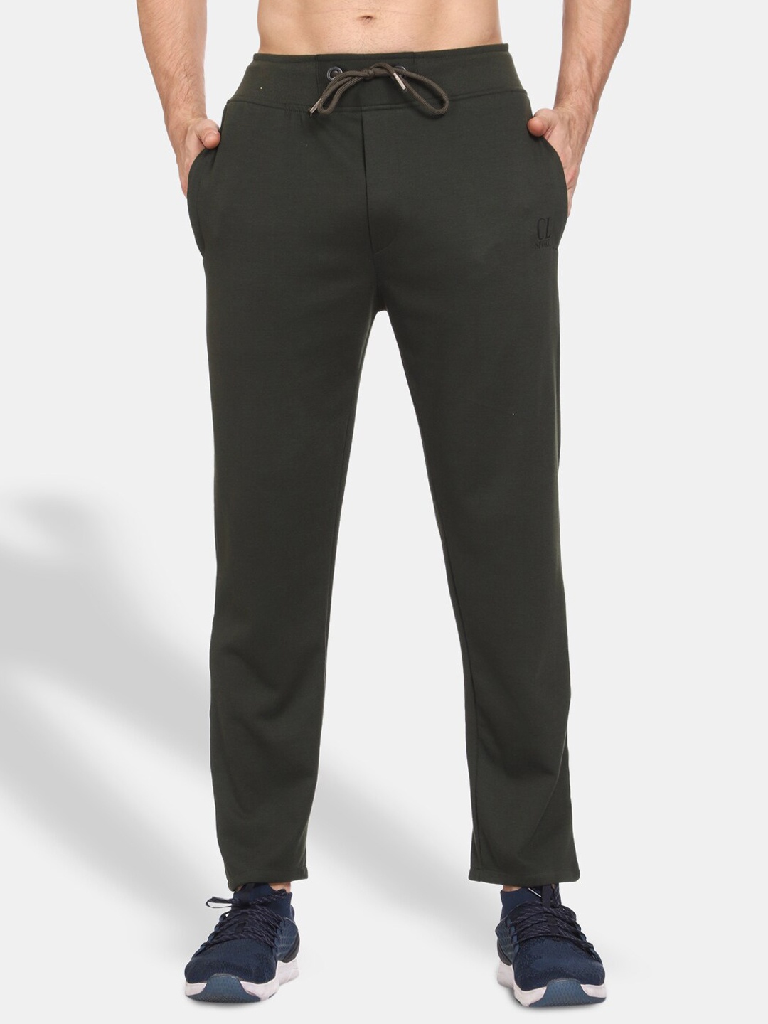 

CL SPORT Men Mid-Rise Sports Track Pants, Olive