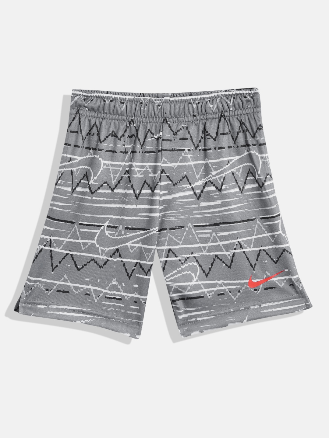 

Nike Boys NK DRI-FIT BE REAL AOP Printed Sports Shorts, Grey
