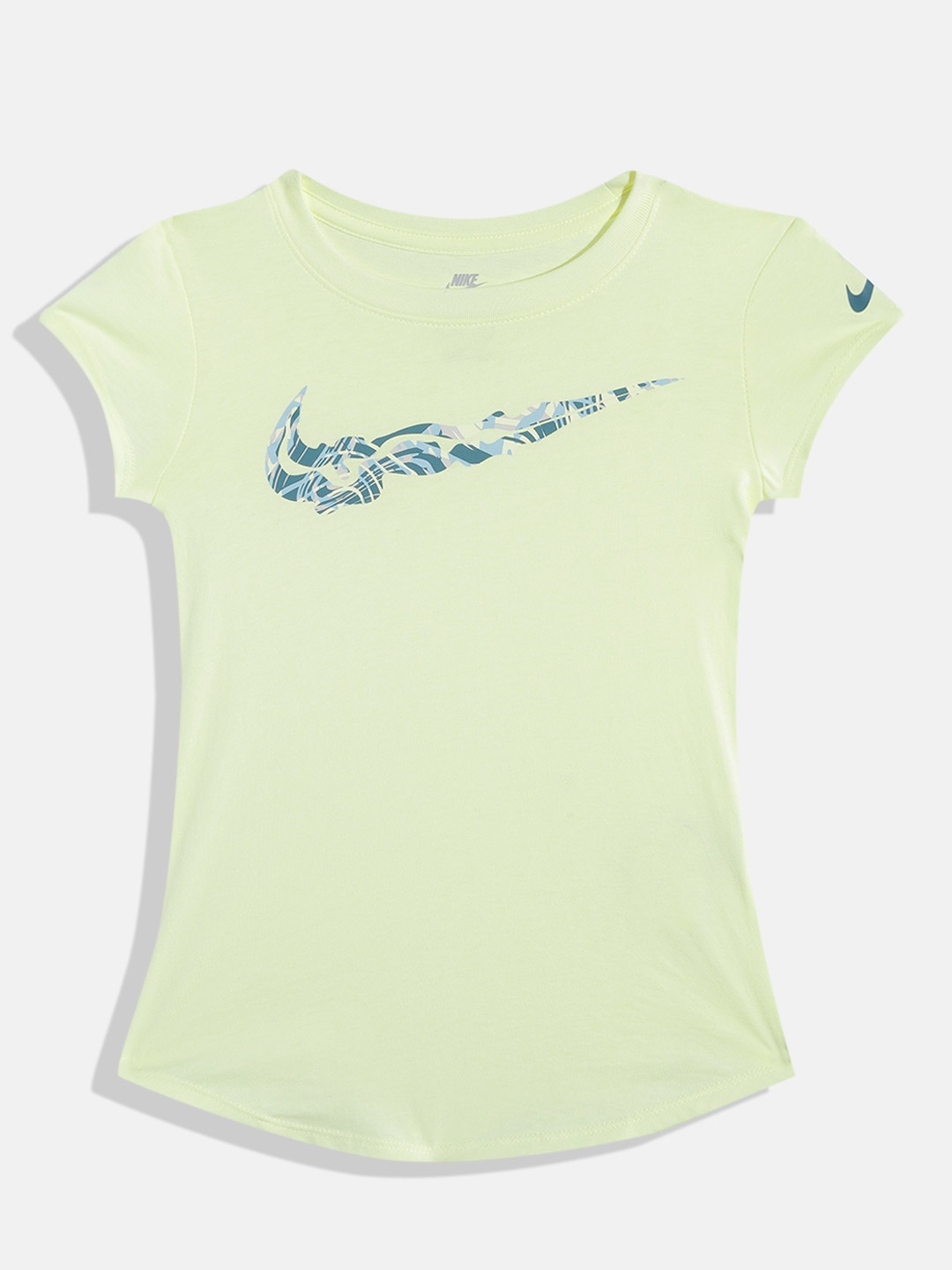 

Nike Girls Printed Regular Fit T-shirt, Lime green