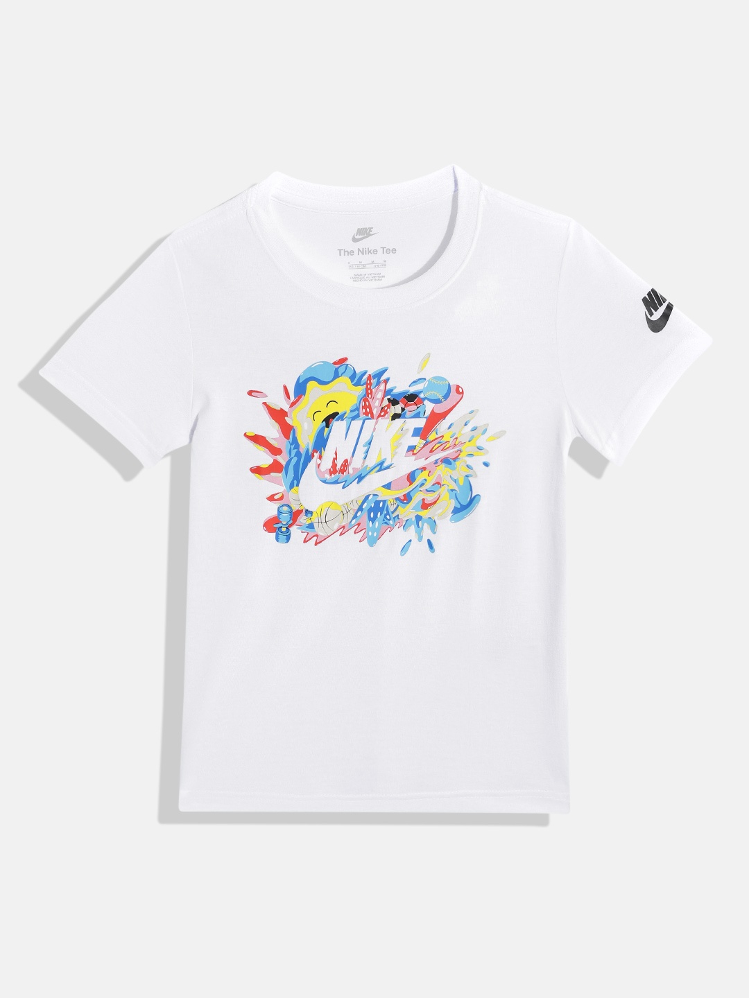 

Nike Boys FUTURA SPORT SPLASH Brand Logo Printed T-shirt, White