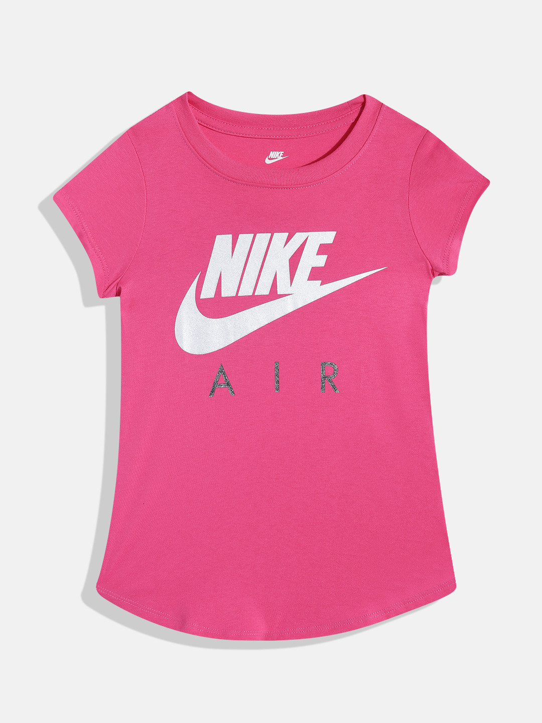 

Nike Girls Brand Logo Printed T-shirt, Pink