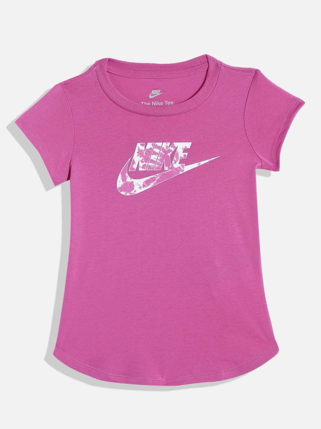 

Nike Girls Brand Logo Printed T-shirt, Fuchsia