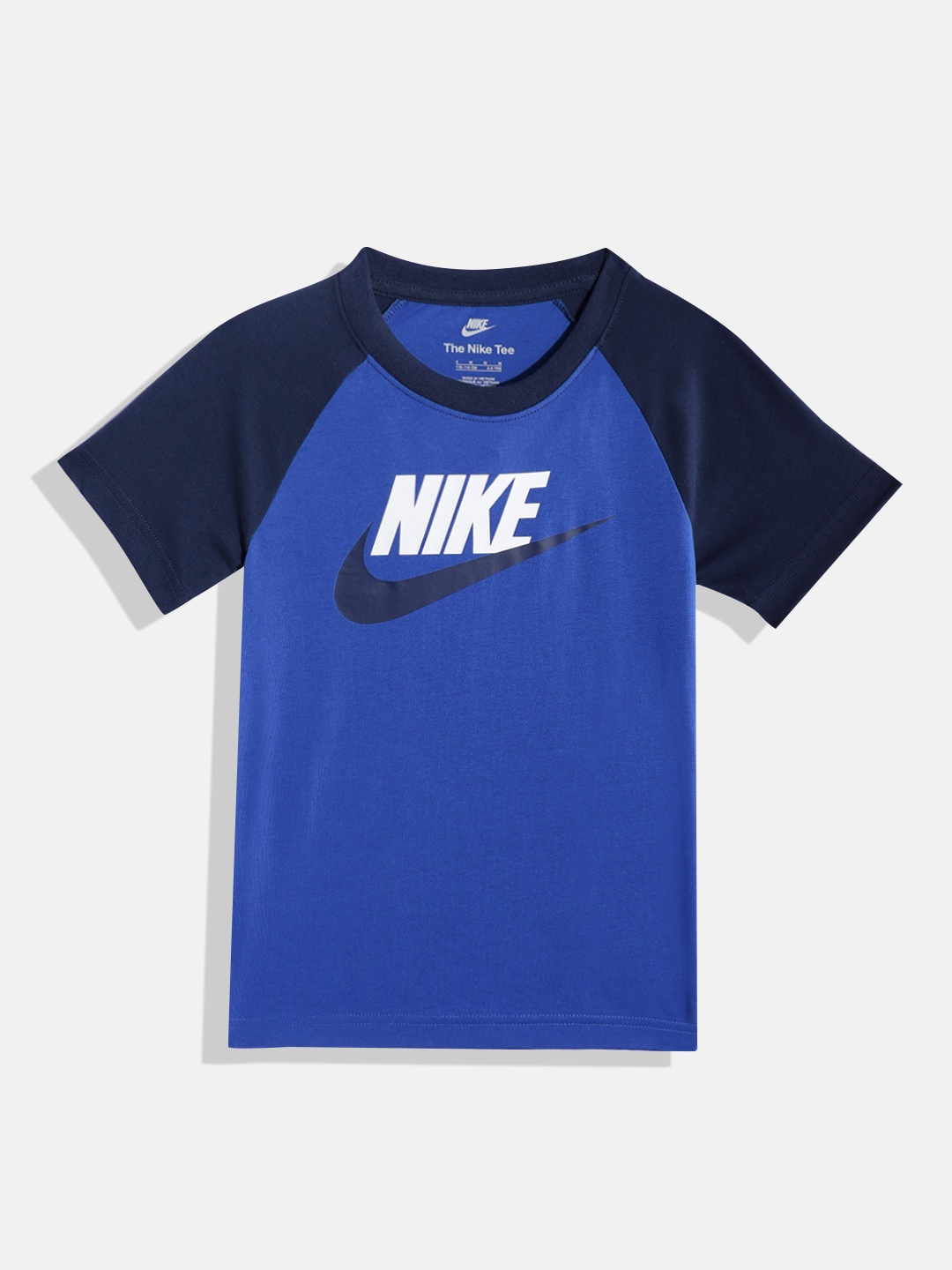 

Nike Boys NSW FUTURA RAGLAN Brand Logo Printed T-shirt, Blue