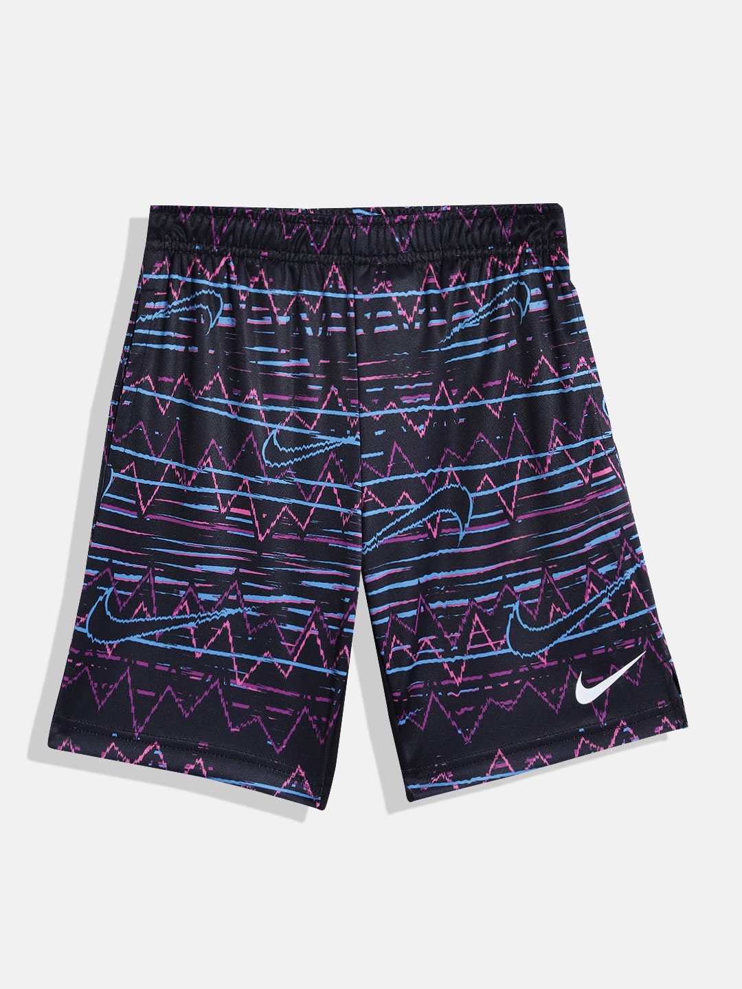 

Nike Boys NK DRI-FIT BE REAL AOP Printed Sports Shorts, Black
