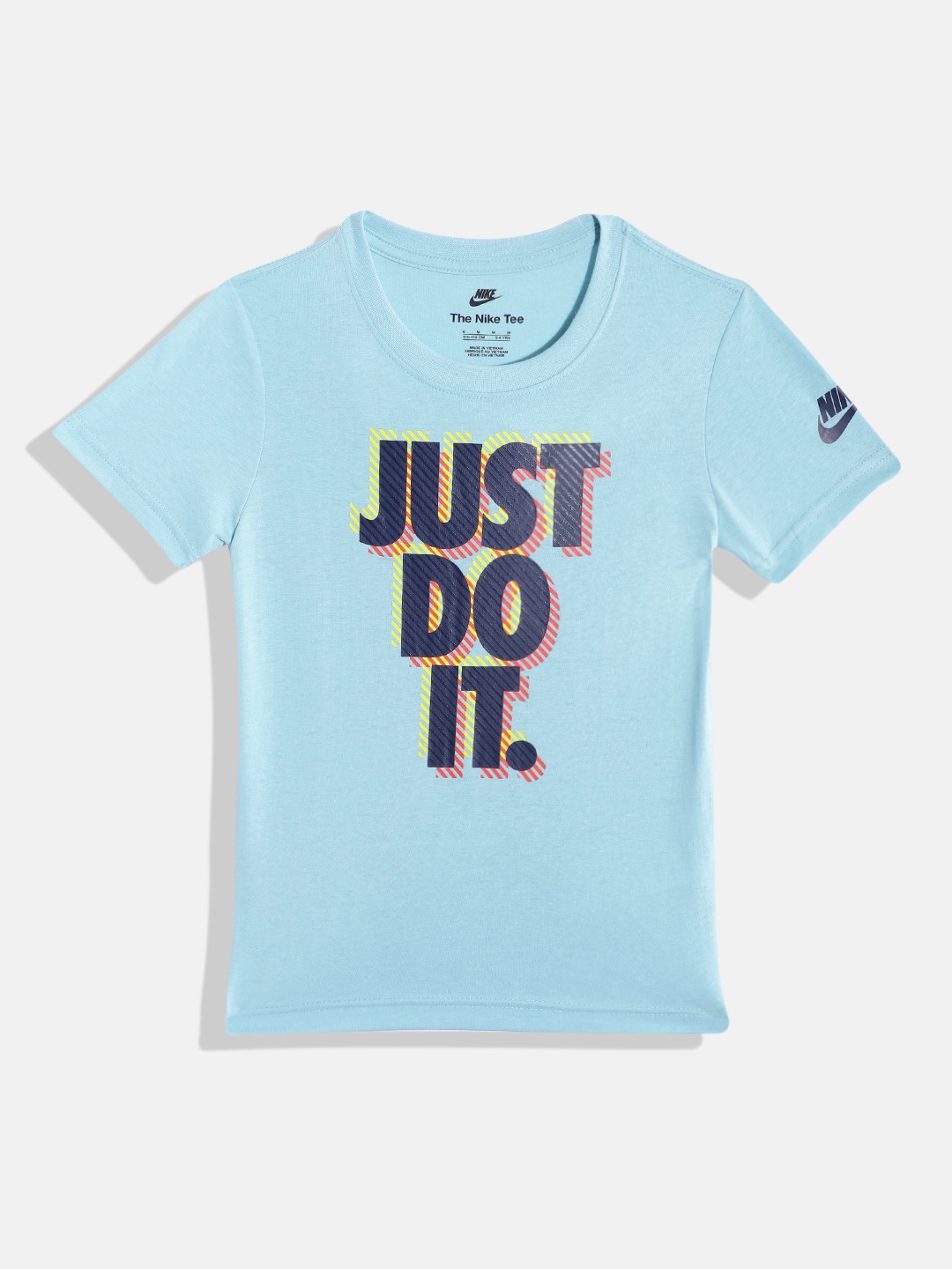 

Nike Boys JDI 3D SHORT SLEEVE Typography Printed T-shirt, Turquoise blue