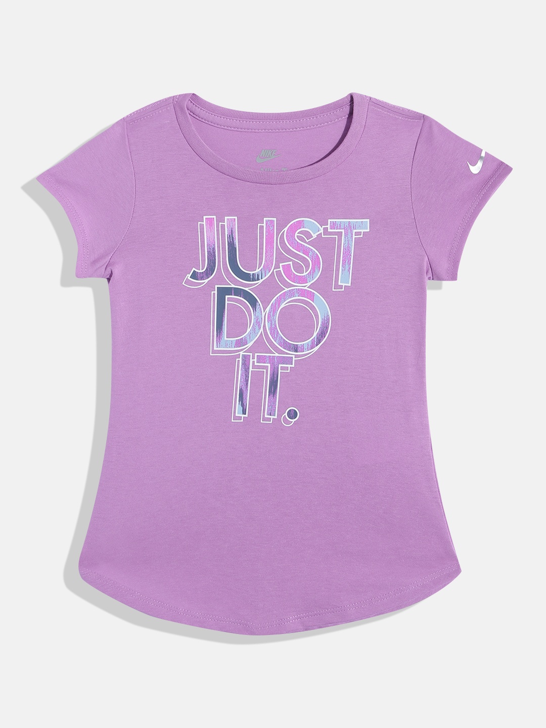

Nike Girls Typography Printed T-shirt, Fuchsia