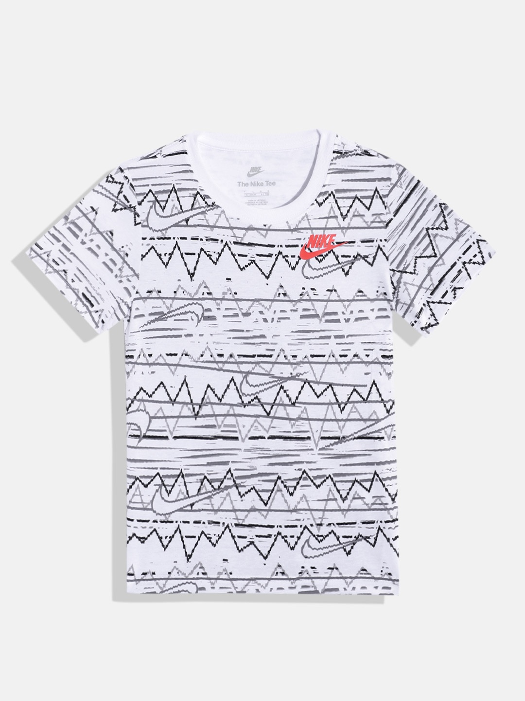 

Nike Boys NEW WAVE AOP Printed T-shirt, White