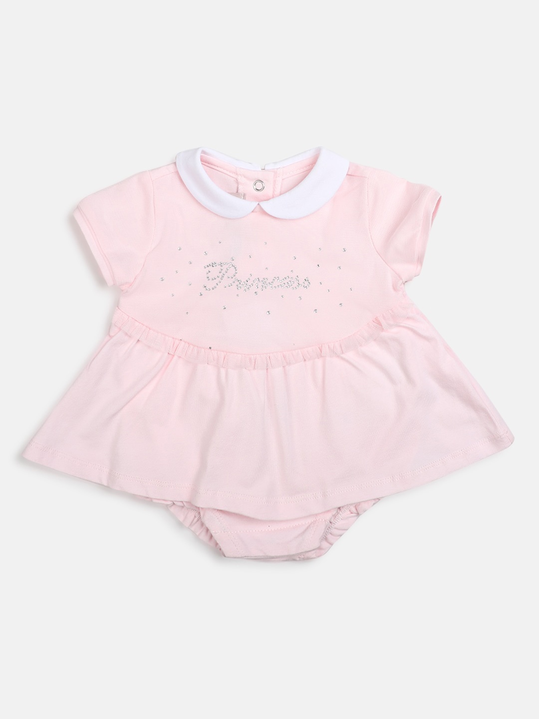 

Chicco Infants Girls Printed Cotton Rompers, Pink