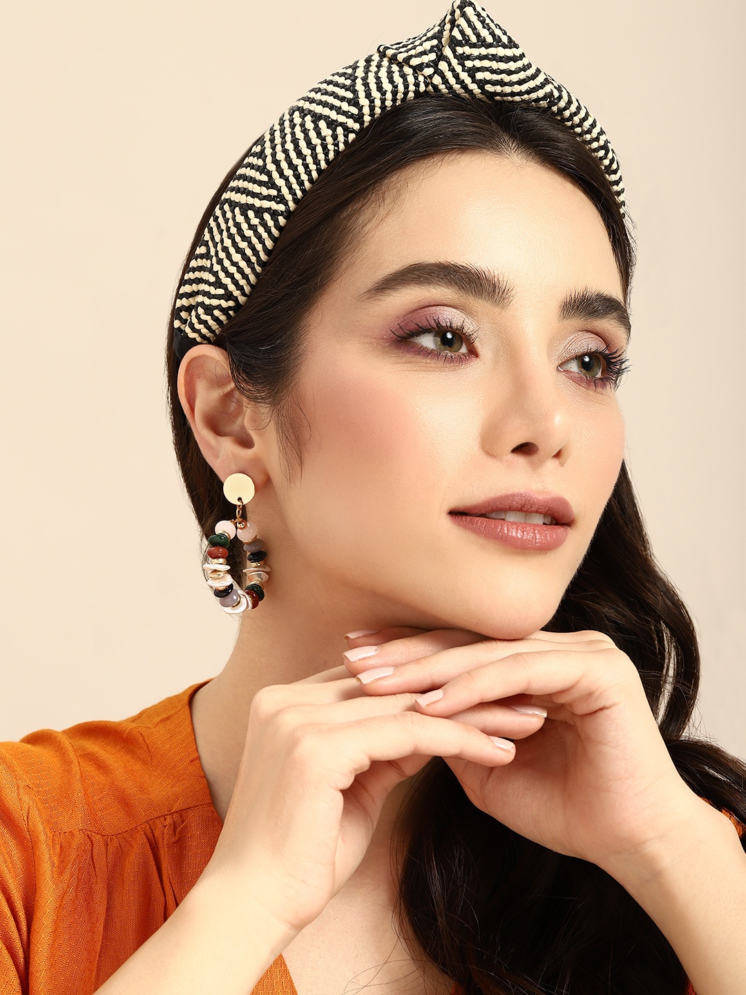 

Sangria Circular Shaped Drop Earrings, Multi