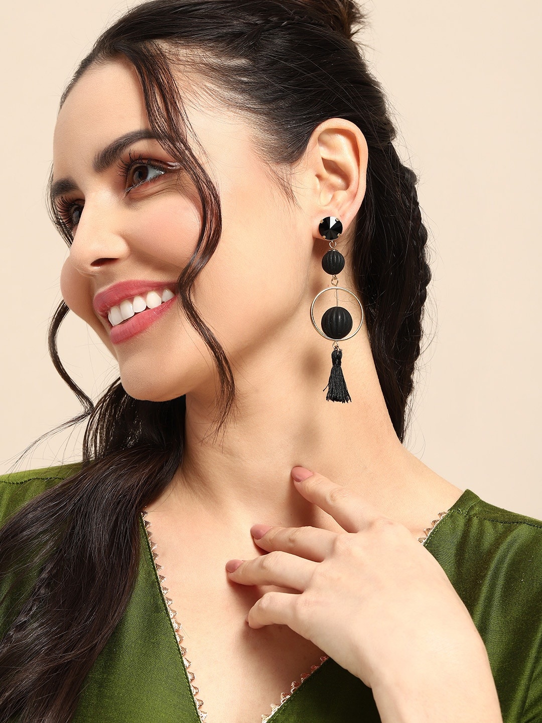 

Sangria Women Contemporary Drop Earrings, Black