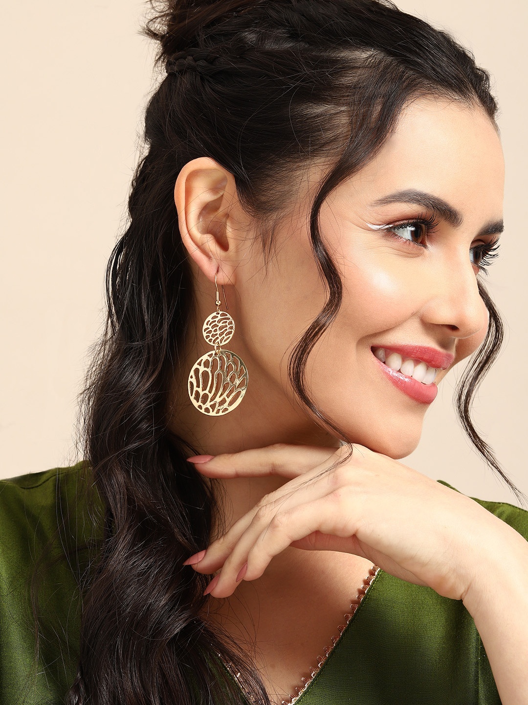

Sangria Circular Drop Earrings, Gold