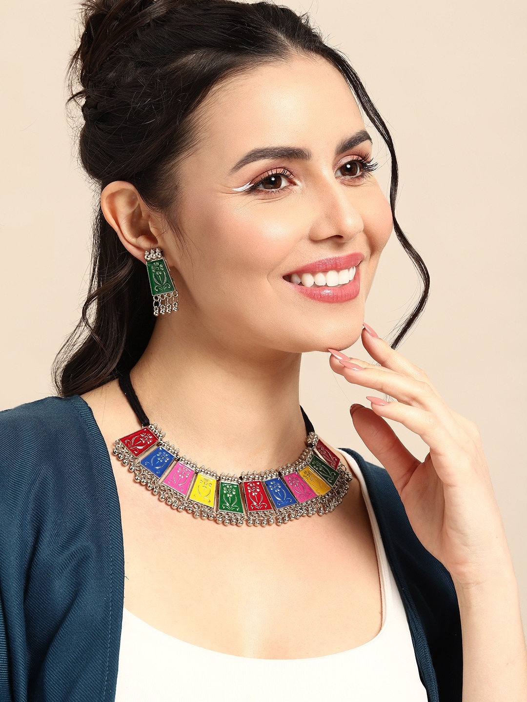 

Sangria Women ENamelled Jewellery Set, Multi