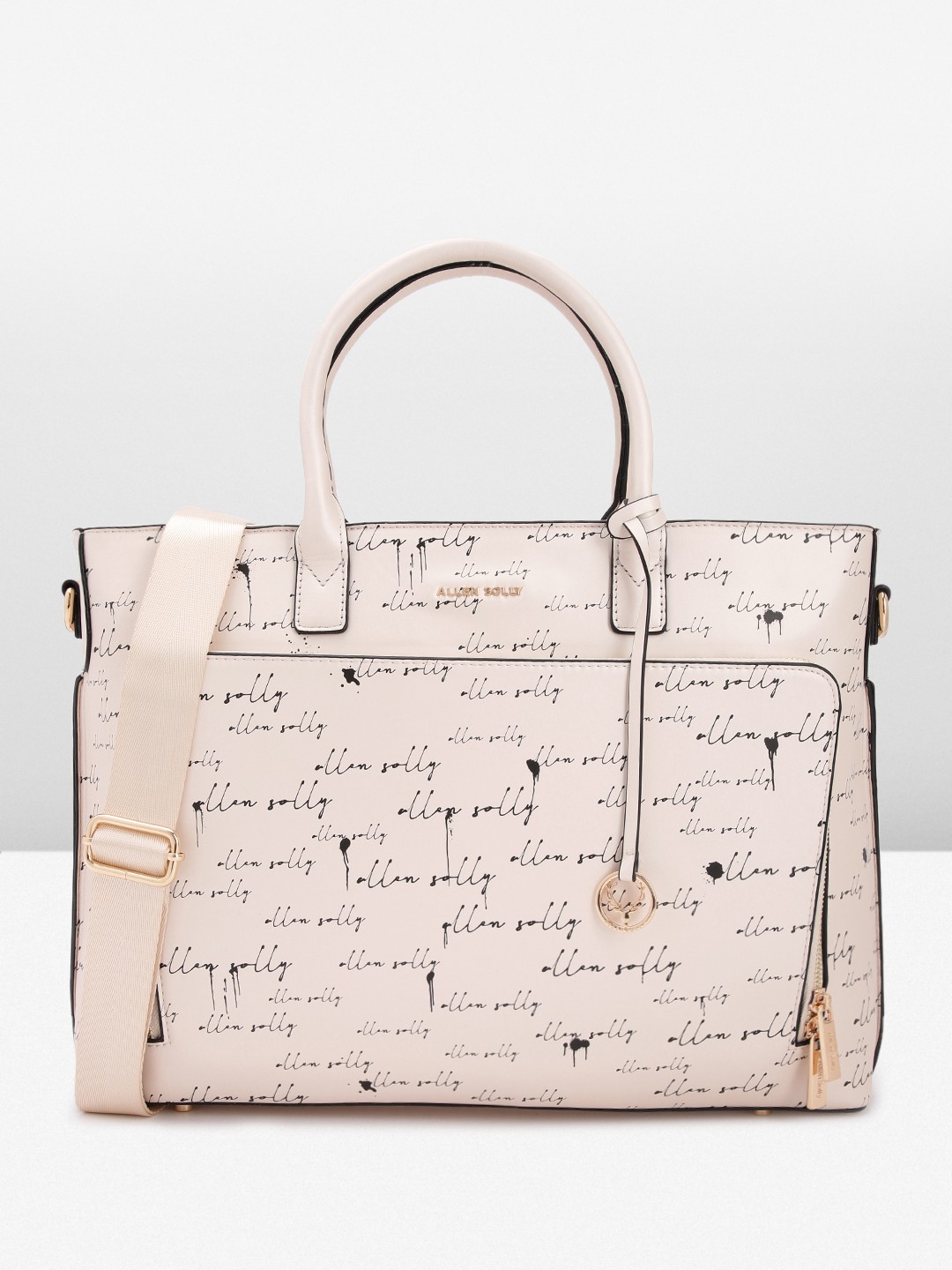 

Allen Solly Brand Logo Print Laptop-cum-Shoulder Bag, Beige