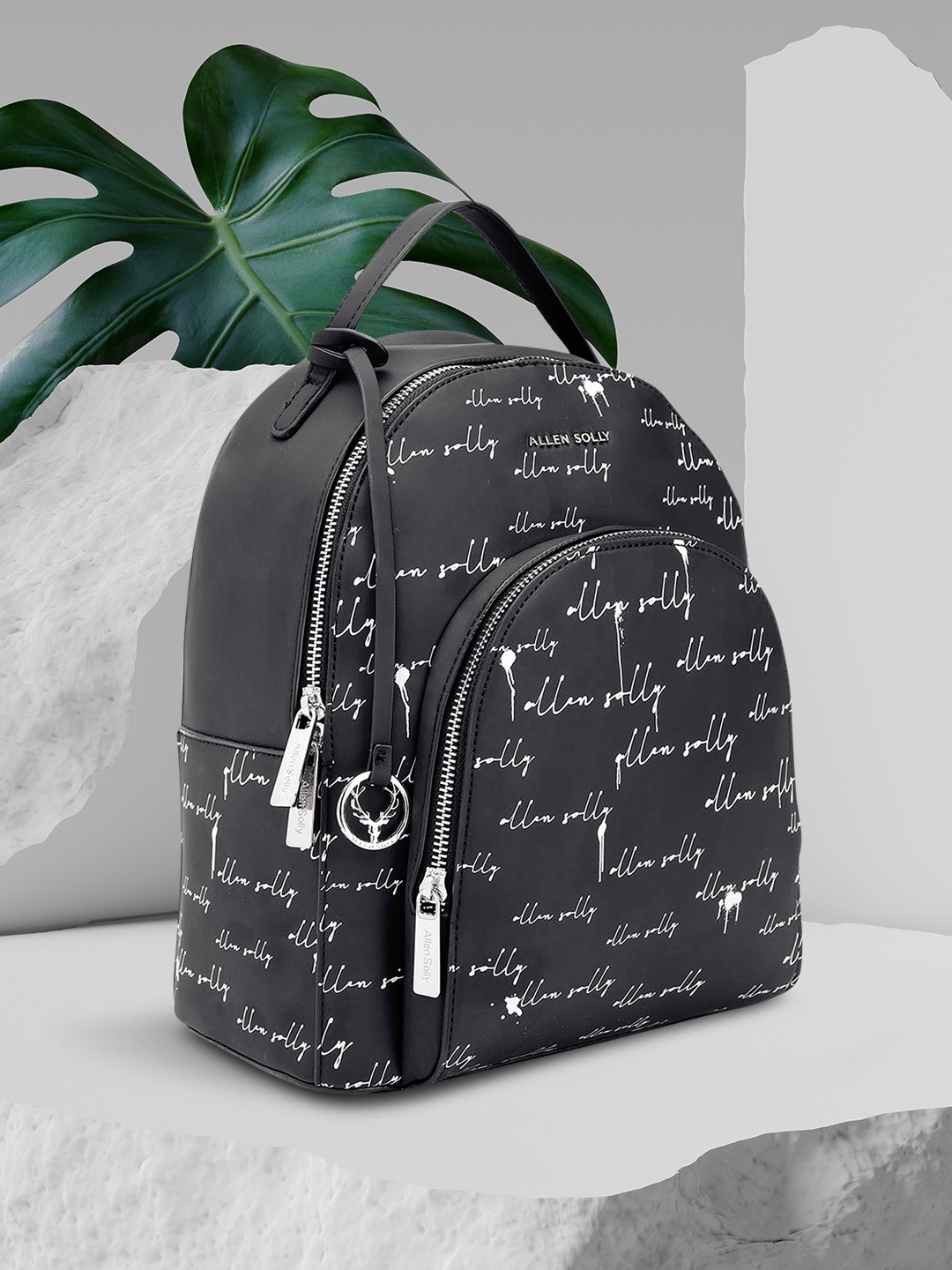

Allen Solly Women Brand Logo Printed Backpack, Black