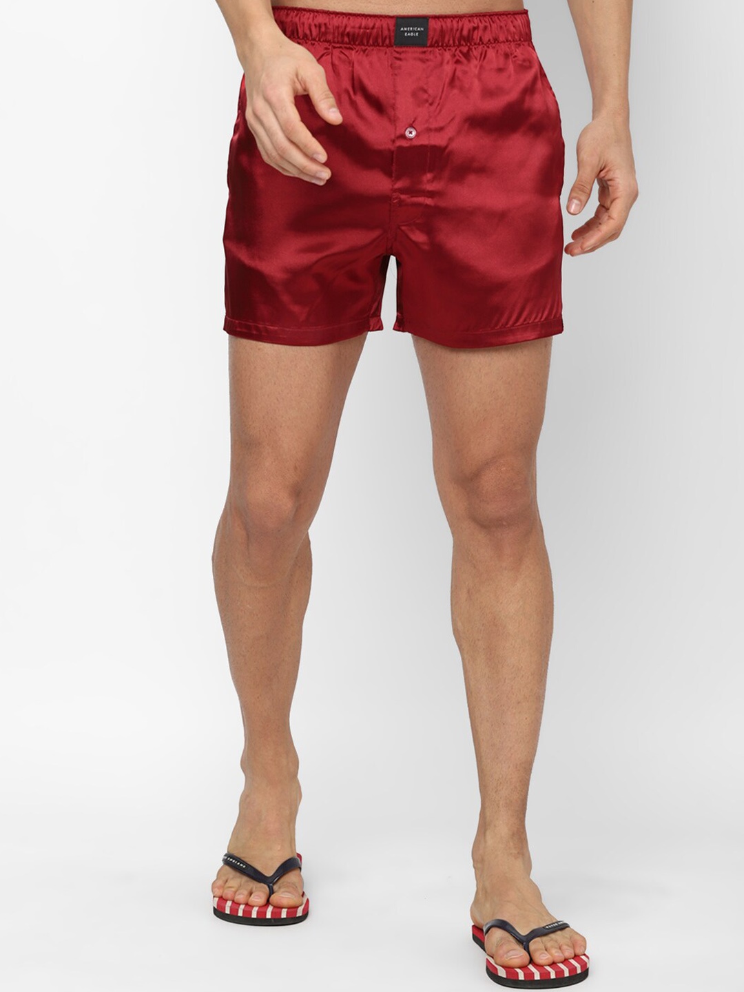 

AMERICAN EAGLE OUTFITTERS Men Inner Elastic Knitted Boxer, Red