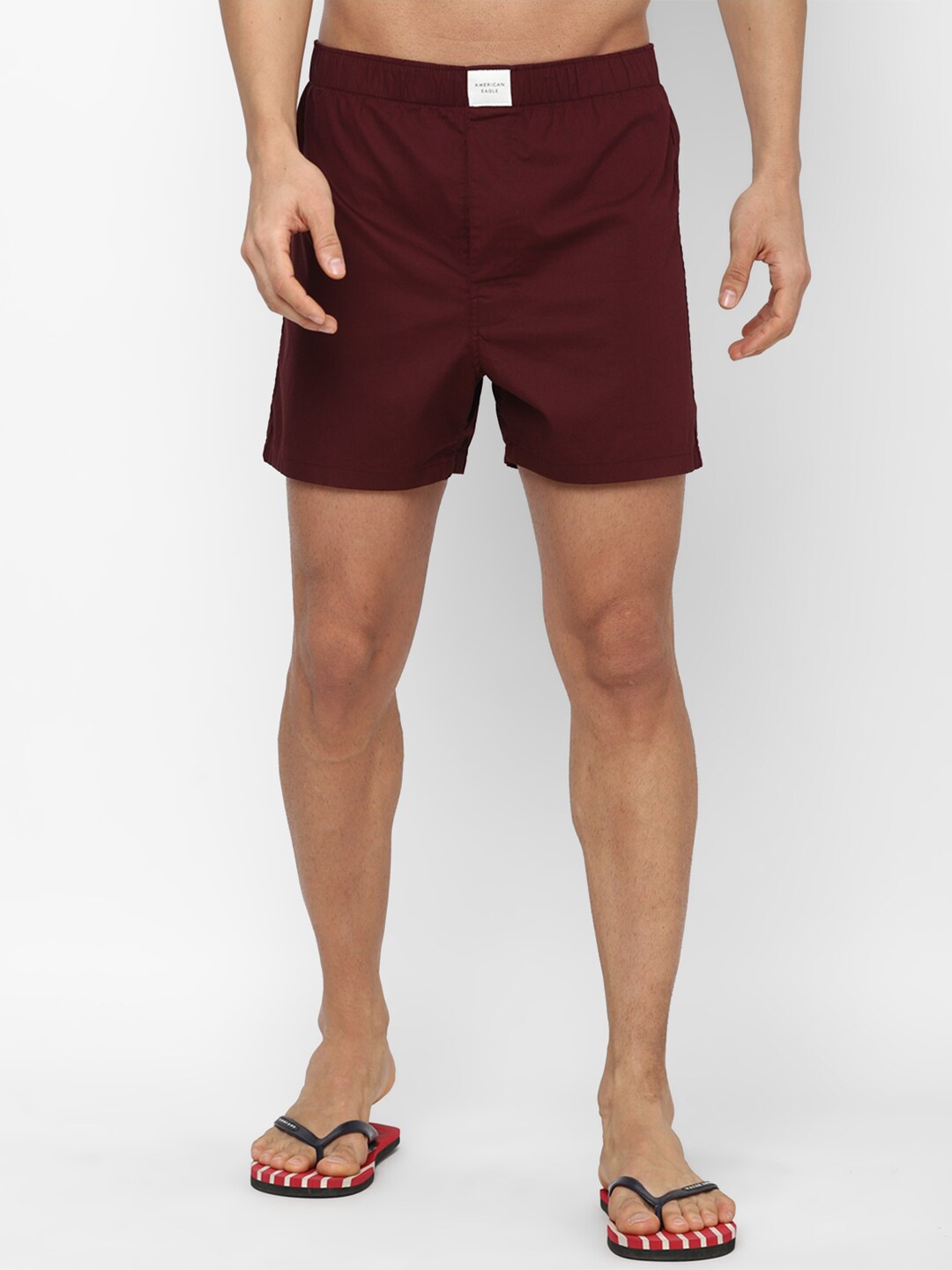 

AMERICAN EAGLE OUTFITTERS Men Inner Elastic Knitted Boxer, Maroon
