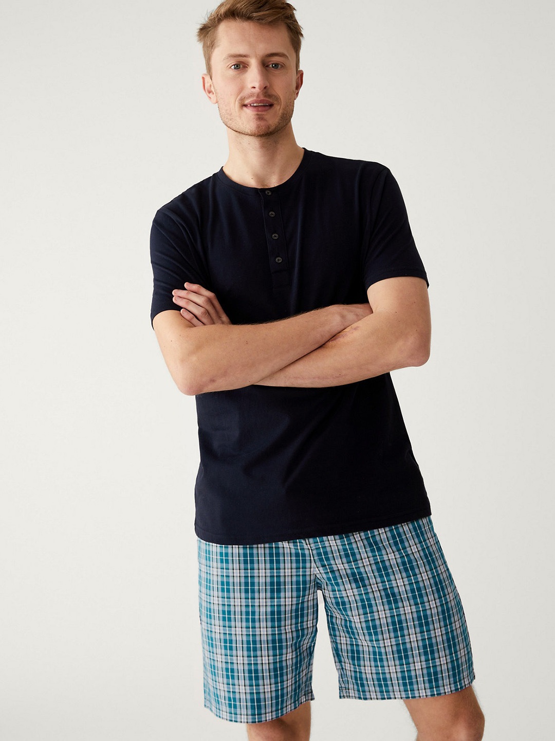 

Marks & Spencer Pure Cotton Night Suit, Navy blue