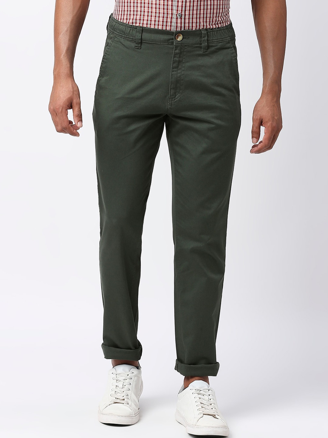 

Thomas Scott Men Classic Slim Fit Chinos Trousers, Green