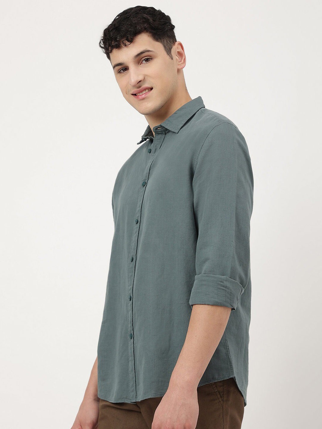 

Marks & Spencer Spread Collar Casual Shirt, Green