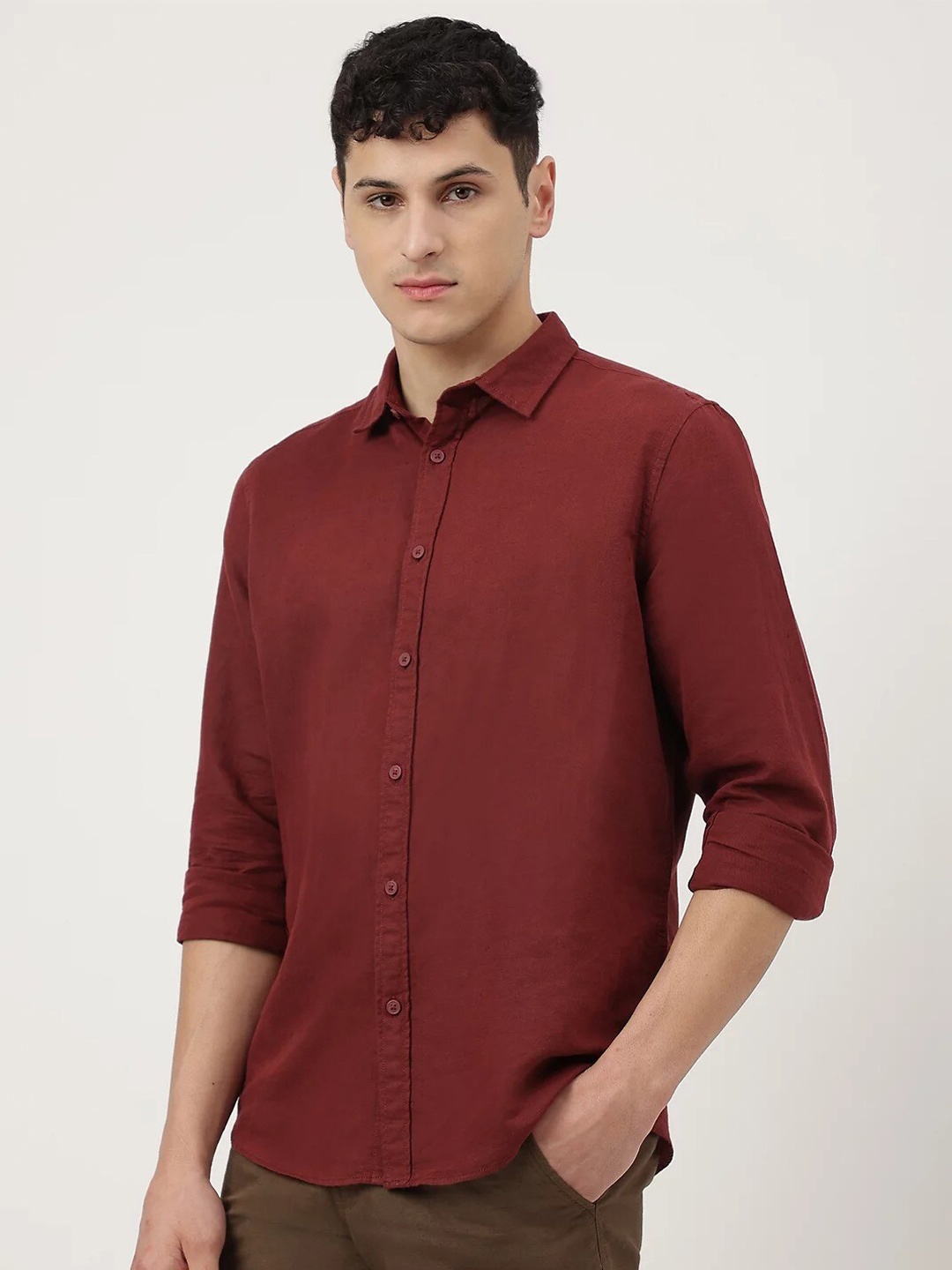 

Marks & Spencer Spread Collar Casual Shirt, Maroon