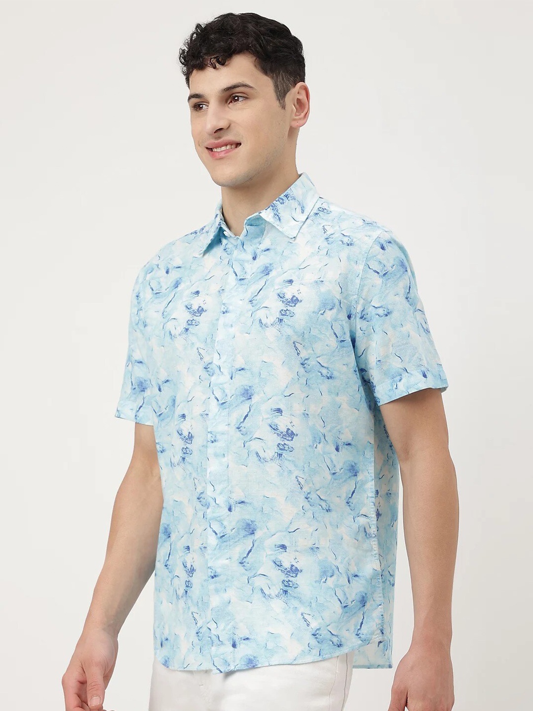 

Marks & Spencer Floral Printed Casual Shirt, Blue
