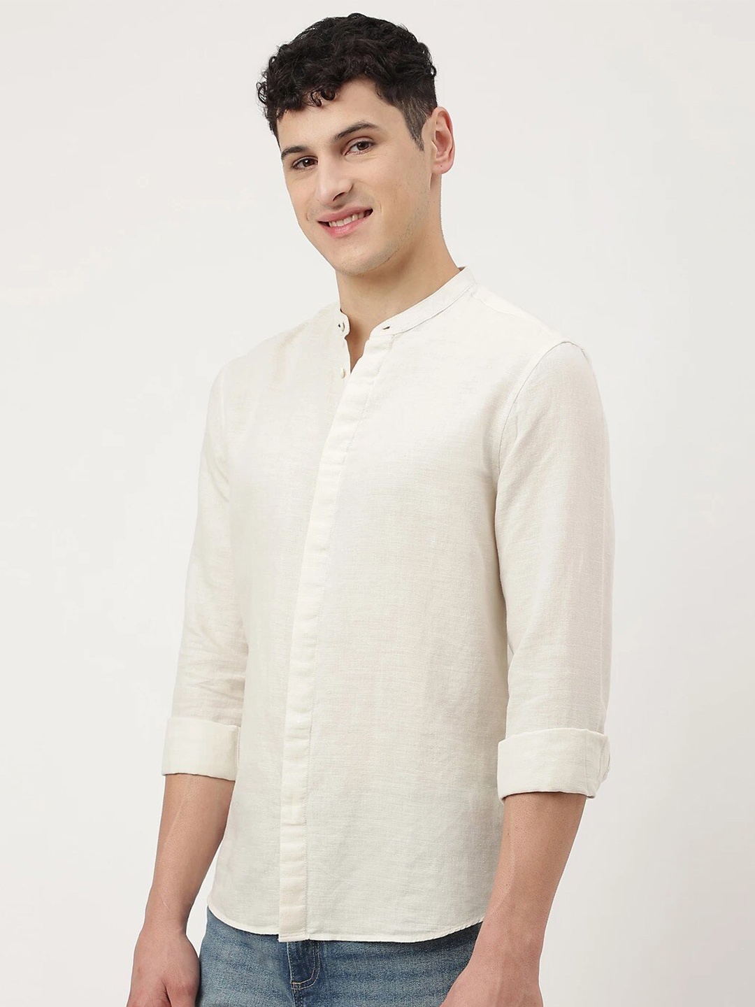 

Marks & Spencer Regular Fit Casual Linen Cotton Shirt, Off white
