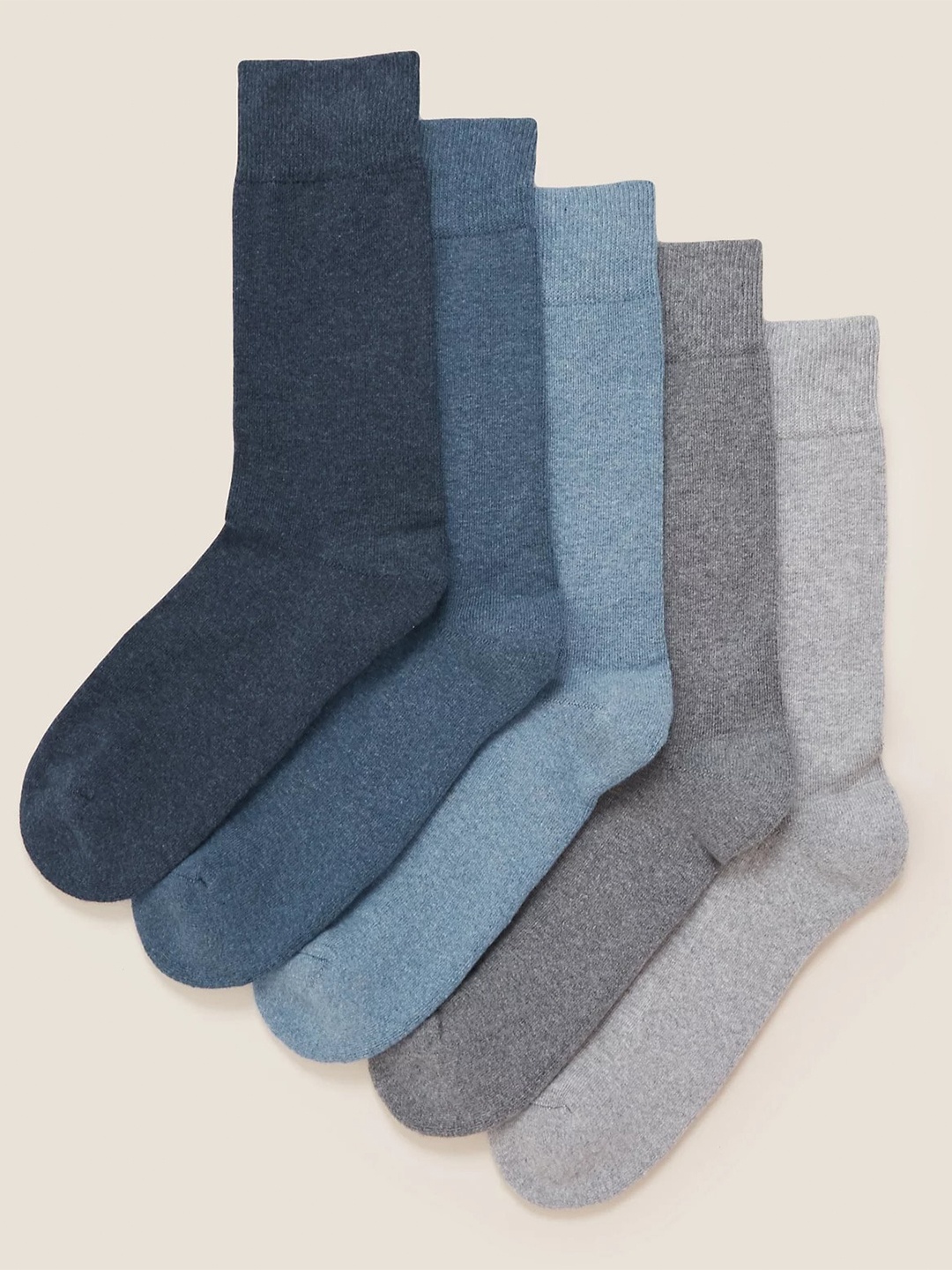 

Marks & Spencer Men Pack Of 5 Ankle Length Socks, Blue