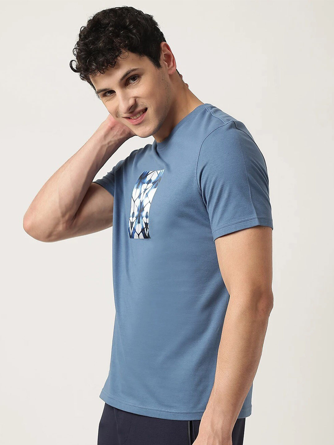 

Marks & Spencer Printed Pure Cotton T-shirt, Blue