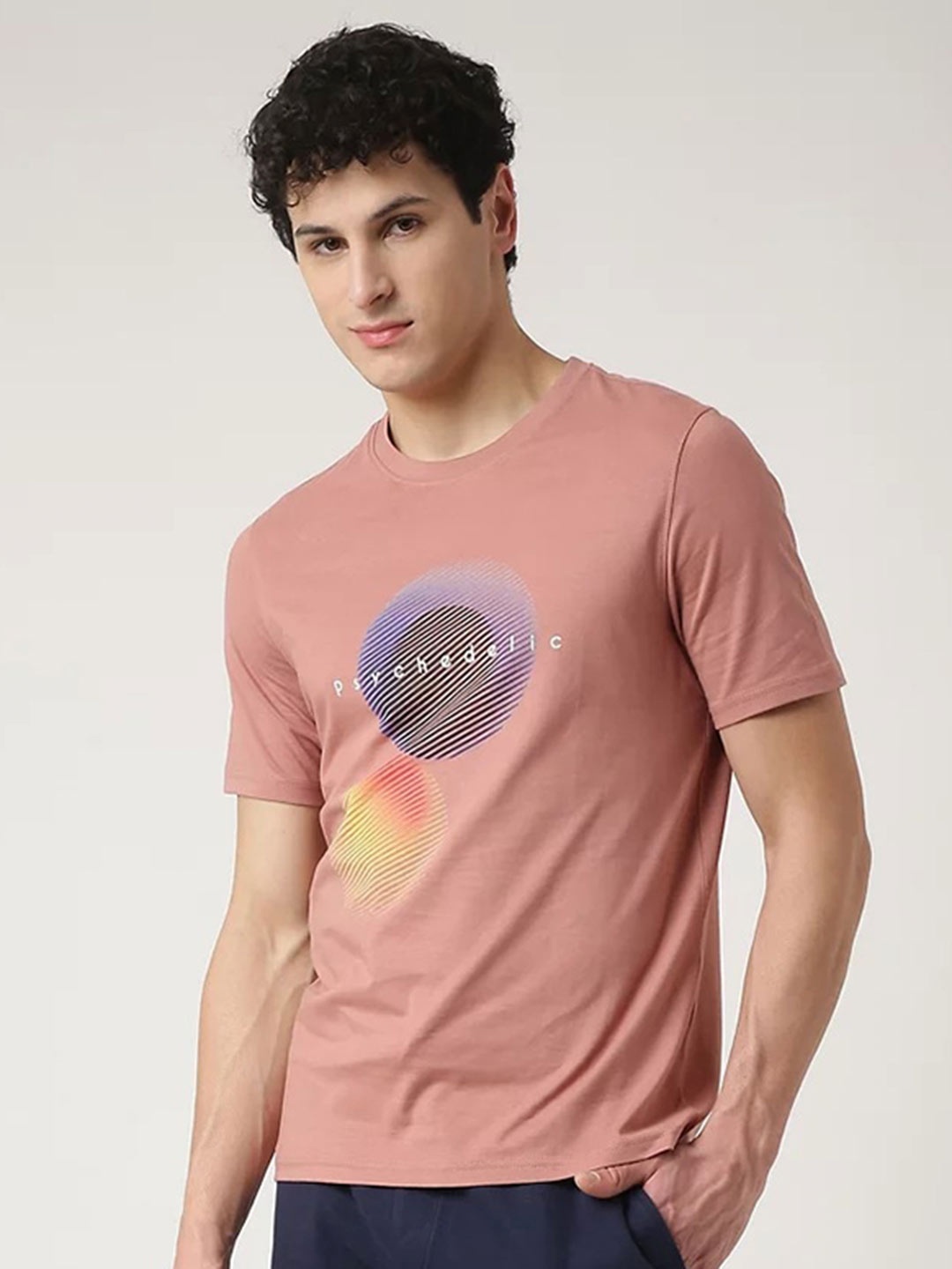 

Marks & Spencer Graphic Printed Round Neck Pure Cotton T-shirt, Pink