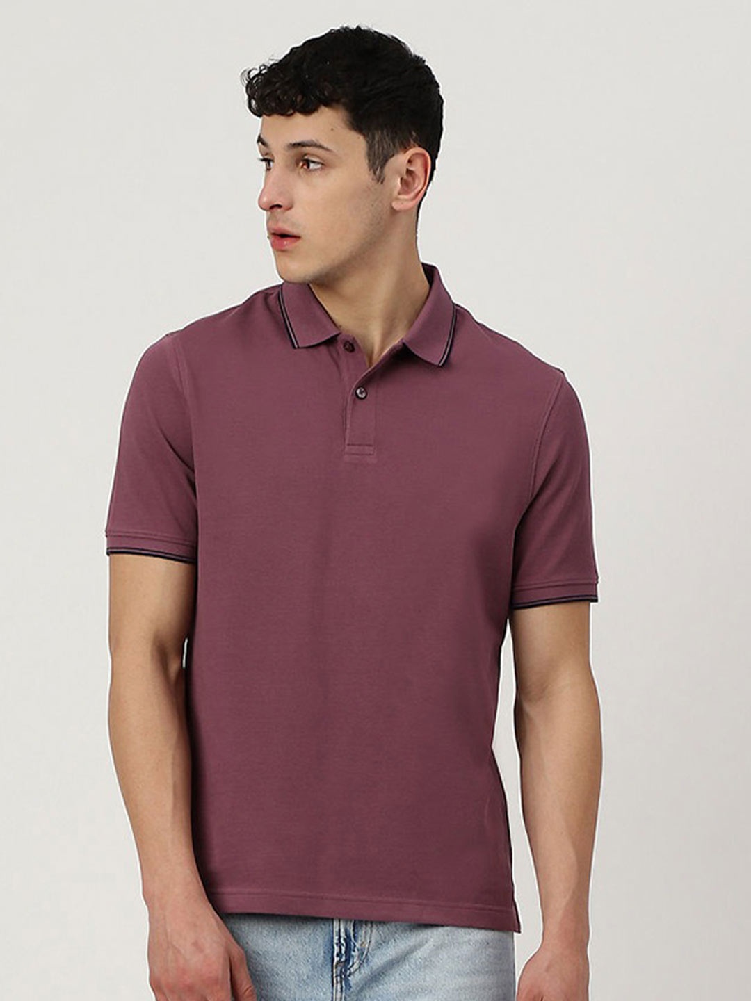 

Marks & Spencer Regular Fit Polo Collar Cotton T-shirt, Mauve