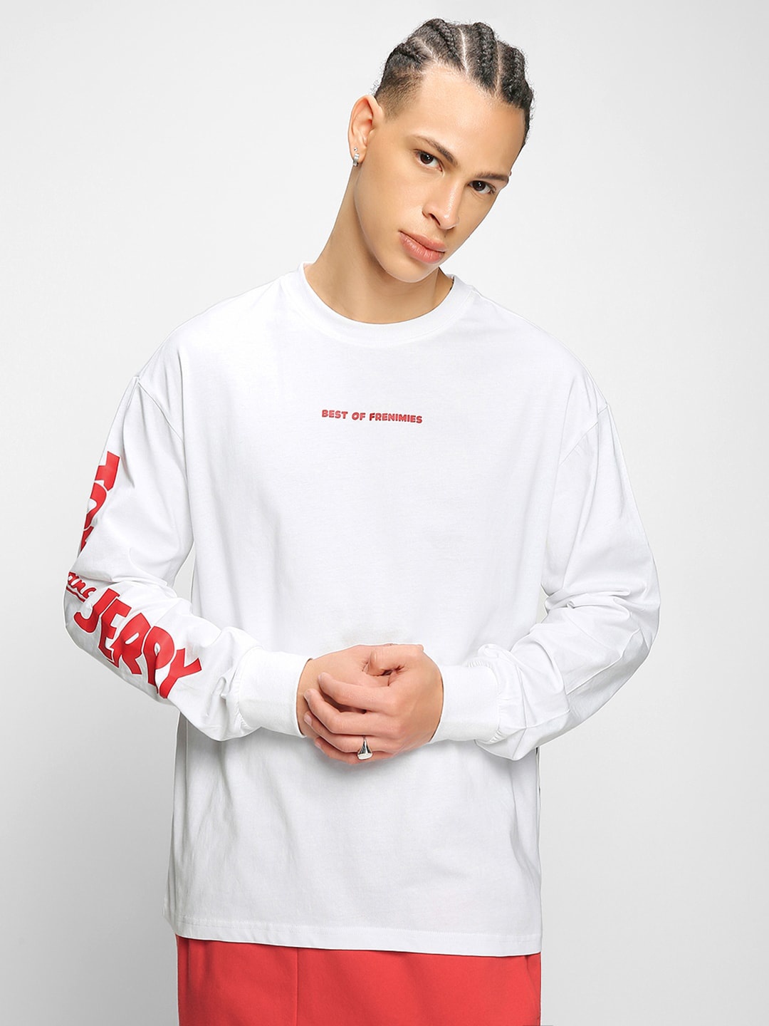 

Bewakoof Best Of Frenimies Graphic Printed Oversized T-shirt, White