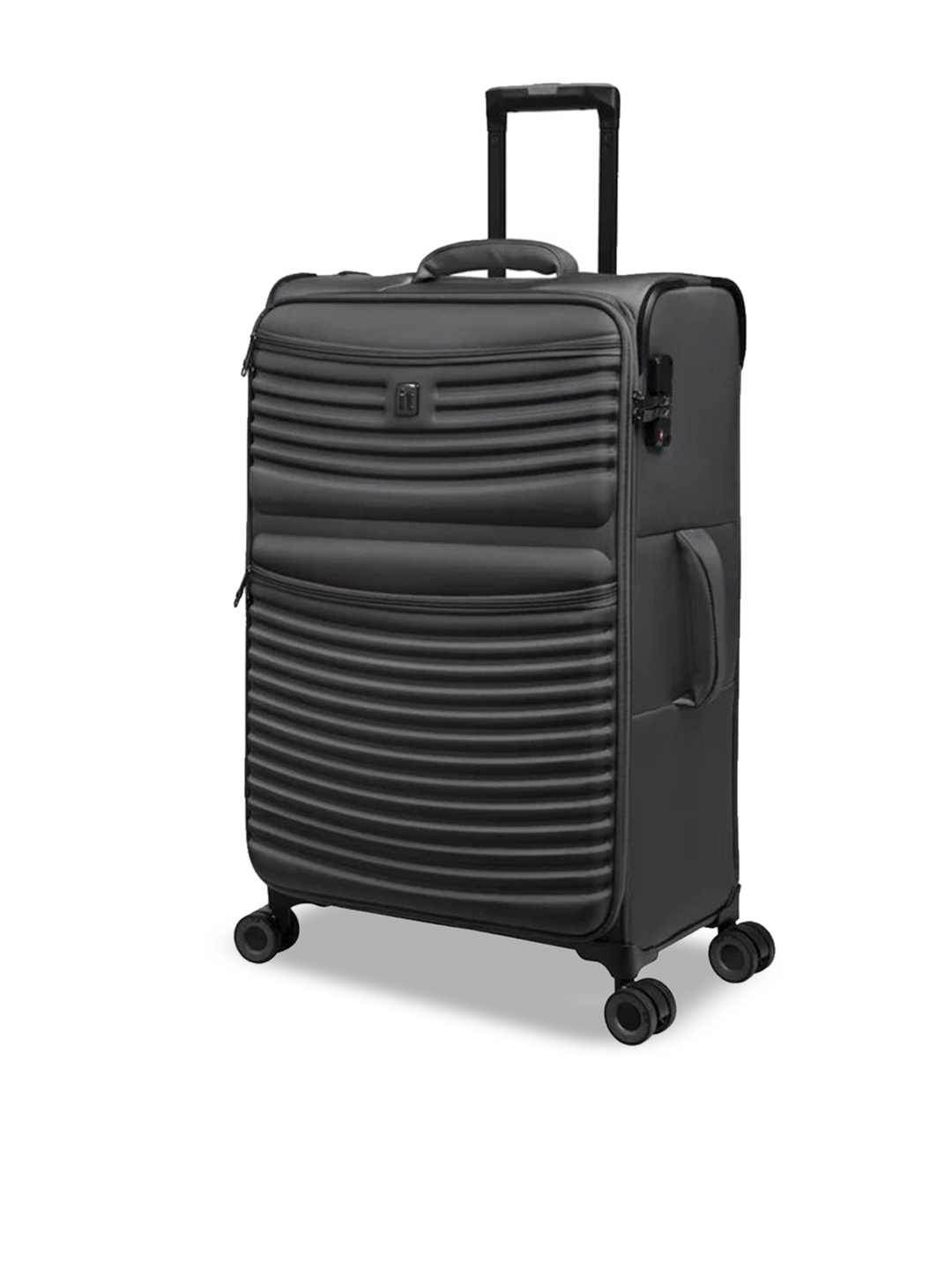 

IT luggage Textured Hard-Sided Medium Trolley Suitcase, Grey