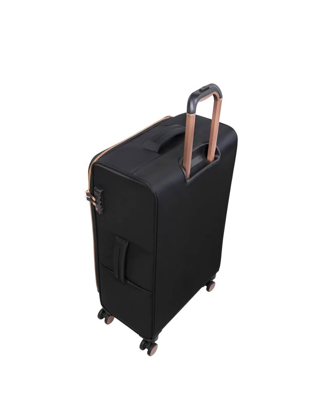 

IT luggage Textured Soft-Sided Medium Trolley Suitcase, Black